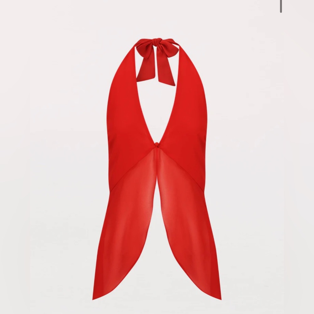 At Last Halterneck Top - Rouge Red size 12 - Picture 3 of 5